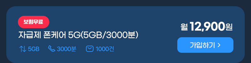 자급제 폰케어 5G(5GB/3000분)