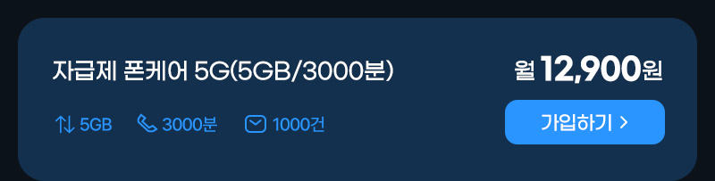 자급제 폰케어 5G(5GB/3000분)